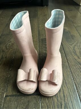 SweetHoney Light Pink Kids Rain Boots with Bow Detail